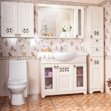 Мебель для ванной Бриклаер Кантри 105 бежевый дуб
