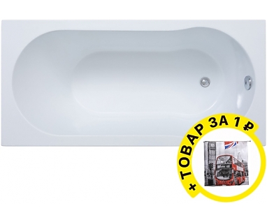 Акриловая ванна Aquanet Light 150 с каркасом + штора