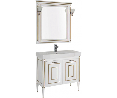 Мебель для ванной Aquanet Паола 90 белая, золото