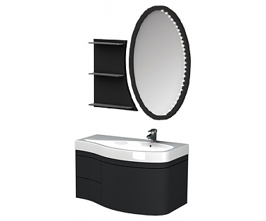 Мебель для ванной Aquanet Опера 115 черная с ящиком R