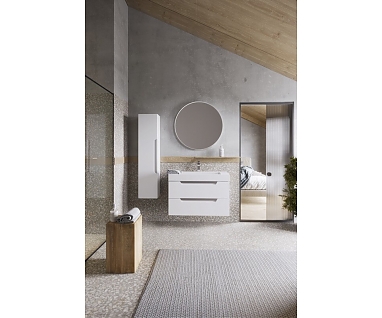 Мебель для ванной Aqwella Cube 90 подвесная белая матовая 