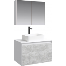 Мебель для ванной Aqwella 5 stars Mobi 80 белая, бетон светлый