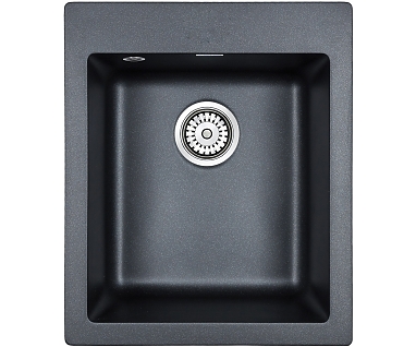 Мойка кухонная Paulmark Leer PM104249-BLM черный металлик