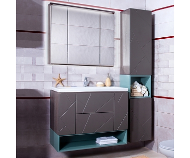 Мебель для ванной Бриклаер Кристалл 90 софт графит