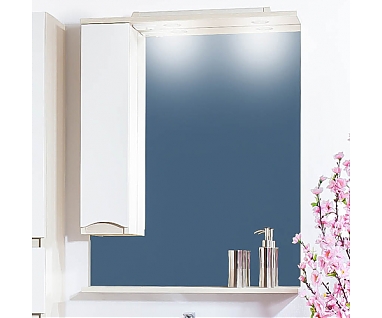 Зеркало-шкаф Бриклаер Токио 80 светлая лиственница, белый глянец L
