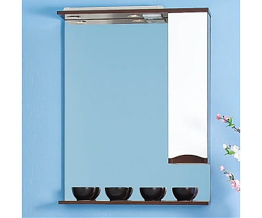 Зеркало-шкаф Бриклаер Токио 70 R венге, белый глянец