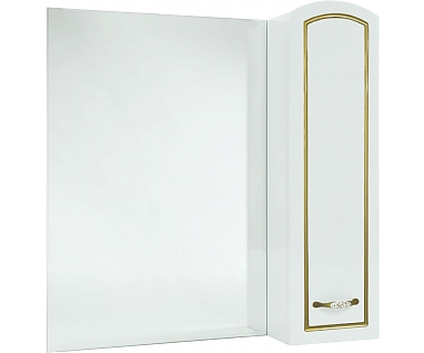 Зеркало-шкаф Bellezza Амелия 80 R, белое, патина золото