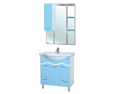 Мебель для ванной Bellezza Мари 85 белая/голубая