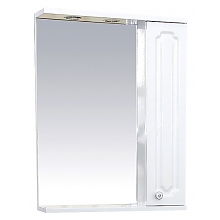 Зеркало-шкаф Misty Александра 55 R белый металлик