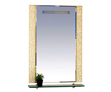 Зеркало Misty Гранд Lux 60 золотая кожа флораль