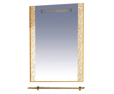 Зеркало Misty Гранд Lux 70 золотая кожа флораль