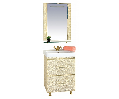 Мебель для ванной Misty Гранд Lux 70  золотая кожа флораль