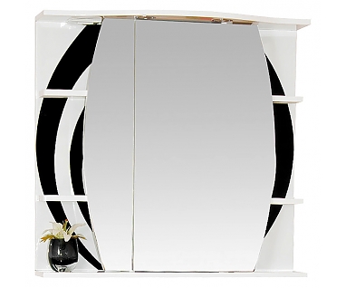 Зеркало-шкаф Misty Каролина 70 L черное стекло