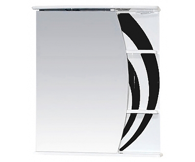 Зеркало-шкаф Misty Каролина 60 L черное стекло