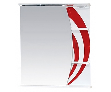 Зеркало-шкаф Misty Каролина 60 L красное стекло