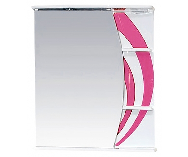 Зеркало-шкаф Misty Каролина 60 L розовое стекло