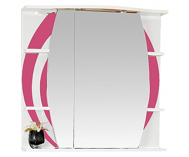 Зеркало-шкаф Misty Каролина 70 L розовое стекло