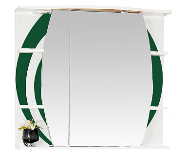 Зеркало-шкаф Misty Каролина 80 L зеленое стекло