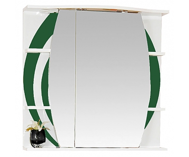 Зеркало-шкаф Misty Каролина 70 L зеленое стекло