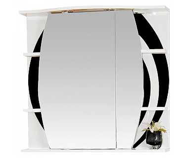 Зеркало-шкаф Misty Каролина 70 R черное стекло