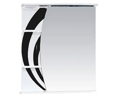 Зеркало-шкаф Misty Каролина 60 R черное стекло