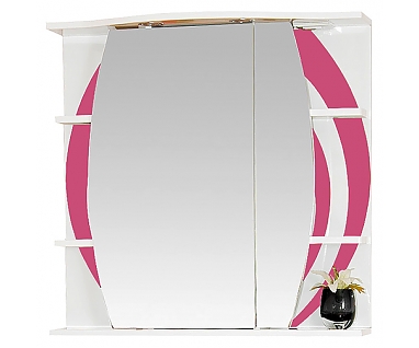 Зеркало-шкаф Misty Каролина 70 R розовое стекло