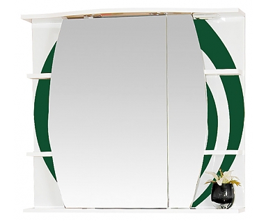 Зеркало-шкаф Misty Каролина 80 R зеленое стекло