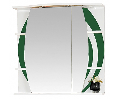 Зеркало-шкаф Misty Каролина 70 R зеленое стекло
