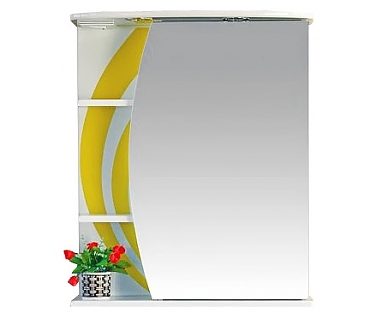 Зеркало-шкаф Misty Каролина 60 R желтое стекло