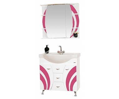 Мебель для ванной Misty Каролина 80 розовое стекло