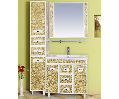 Мебель для ванной Misty Морена 90 золотая мозаика