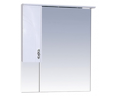 Зеркало-шкаф Misty Сицилия 75 L с подсветкой, белая эмаль