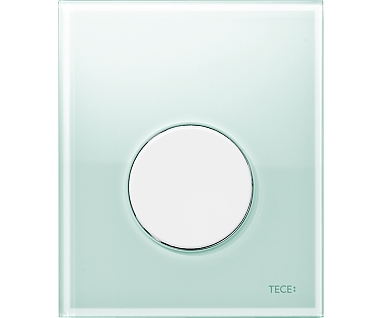 Кнопка смыва Tece Loop Urinal 9242651 зеленое стекло, кнопка белая