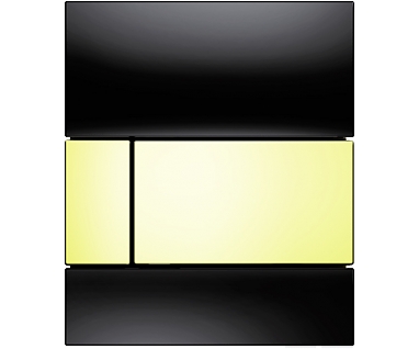 Кнопка смыва Tece Square Urinal 9242808 черное стекло, кнопка золото