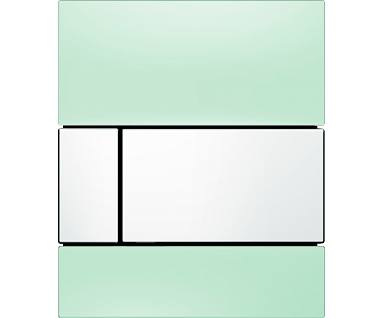 Кнопка смыва Tece Square Urinal 9242803 зеленое стекло, кнопка белая