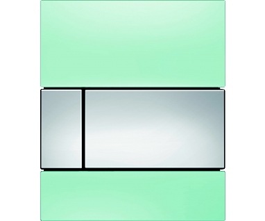 Кнопка смыва Tece Square Urinal 9242805 зеленое стекло, кнопка хром