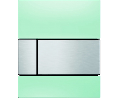 Кнопка смыва Tece Square Urinal 9242804 зеленое стекло, кнопка сатин