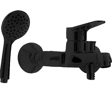Смеситель Bravat Eco Black F6111147BM-B для ванны с душем, черный
