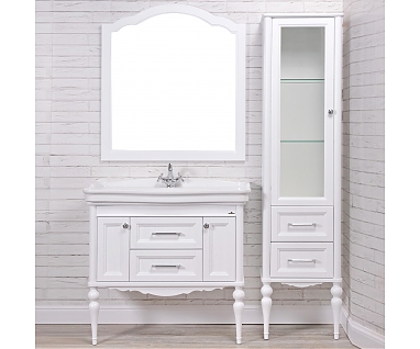 Мебель для ванной ValenHouse Эстетика 100, белая, подвесная, ручки хром