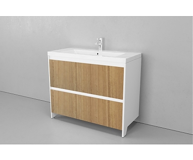 Мебель для ванной Velvex Klaufs 100.2Y.NEW напольная, белая, шатанэ