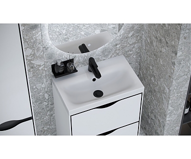 Мебель для ванной Velvex Rigli 60.2Y напольная, белая/графит