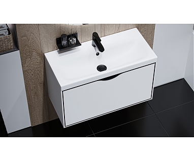 Мебель для ванной Velvex Rigli 80.1Y подвесная, белая/графит