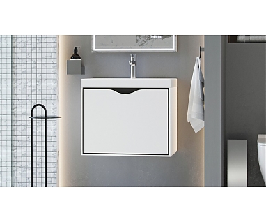 Мебель для ванной Velvex Rigli 60.1Y подвесная, белая/графит