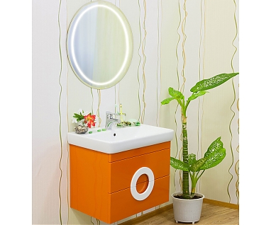 Мебель для ванной Sanflor Рондо 60 оранжевая