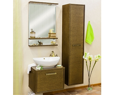 Мебель для ванной Sanflor Румба 60 венге, патина золото