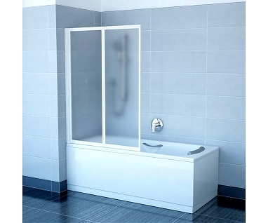 Шторка на ванну Ravak VS2 105 Transparent, профиль белый