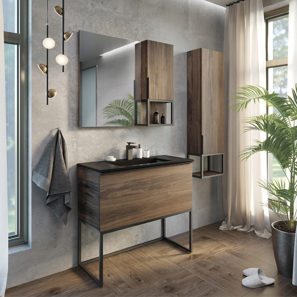 Мебель для ванной COMFORTY Равенна Лофт-90 дуб темно-коричневый