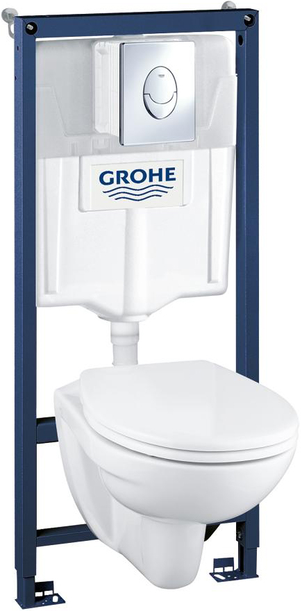 Комплект Grohe Solido 39192000 подвесной унитаз + инсталляция + кнопка + крышка-сиденье