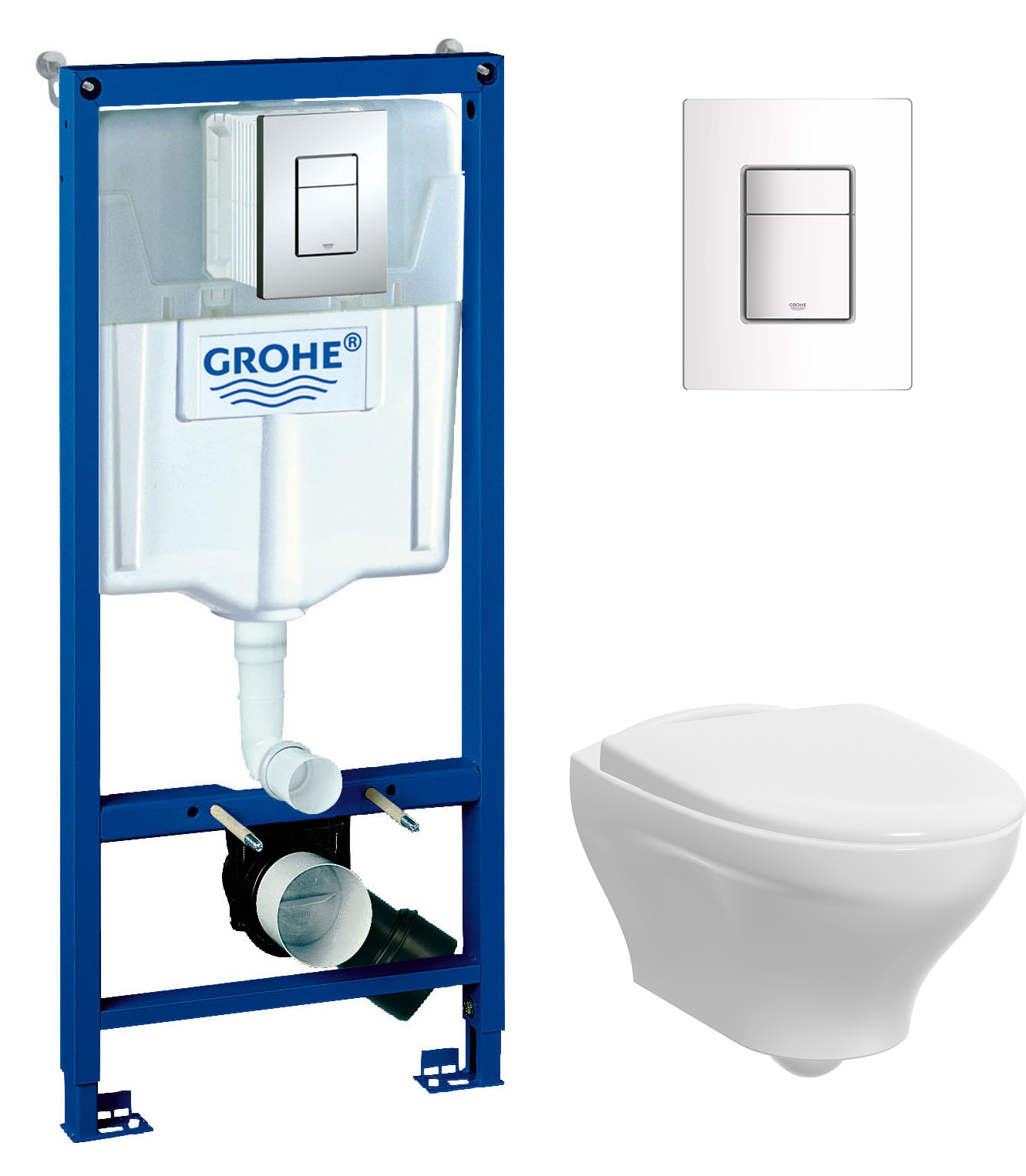 Комплект инсталляция Grohe Rapid SL 38772001 3в1 + Унитаз Gustavsberg Estetic Hygienic Flush белый