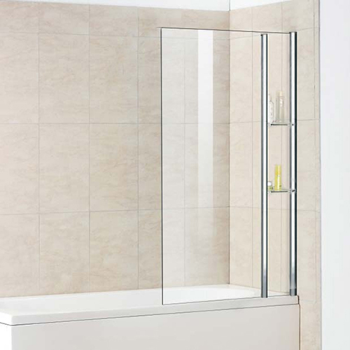 Шторка на ванну RGW Screens SC-53 800x1500, профиль хром, стекло прозрачное, с полками